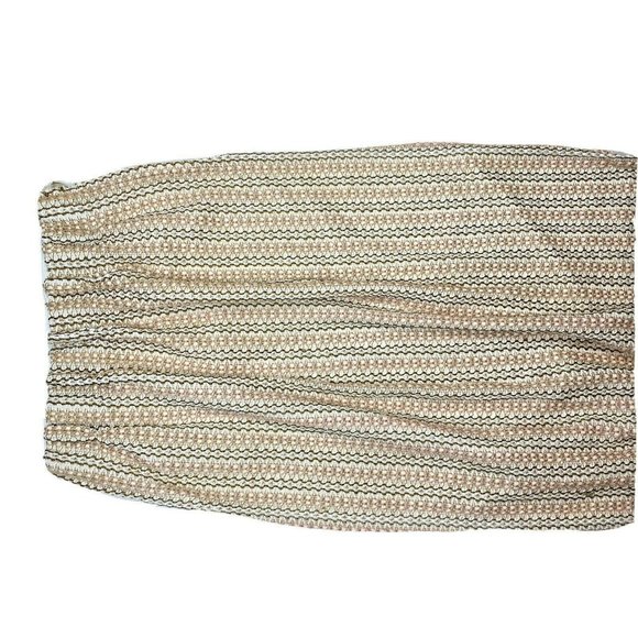 2 Vintage 1970s Pinch Pleat Curtains Drapes Panels Brown Beige Woven Chevron - Picture 4 of 8